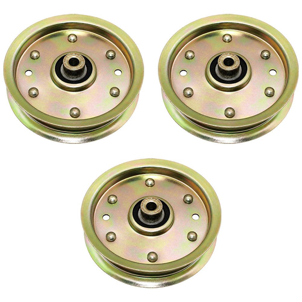 3 Heavy Duty Flat Idler Pulleys Fits Cub Cadet Fits MTD RZT LTX 756-04129B