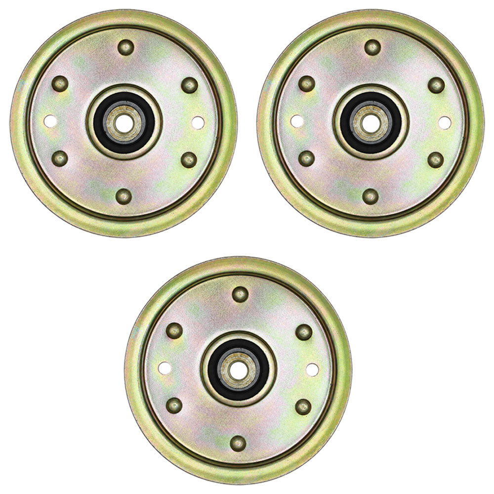 3 Heavy Duty Flat Idler Pulleys Fits Cub Cadet Fits MTD RZT LTX 756-04129B