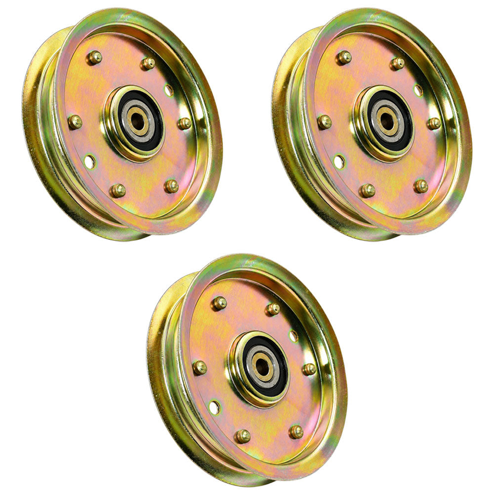 3 Heavy Duty Flat Idler Pulleys Fits Cub Cadet Fits MTD RZT LTX 756-04129B