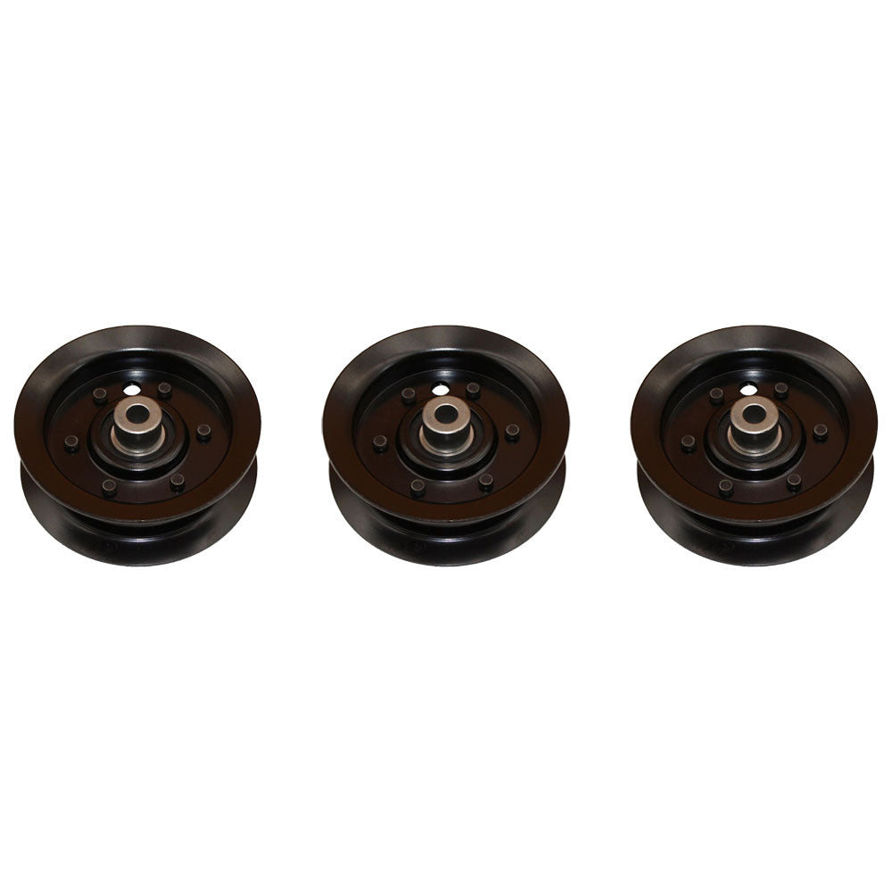 (Pack of 3) Flat Idler Pulley Fits Exmark 106-2175, 1062175, 132-9420, 1329420