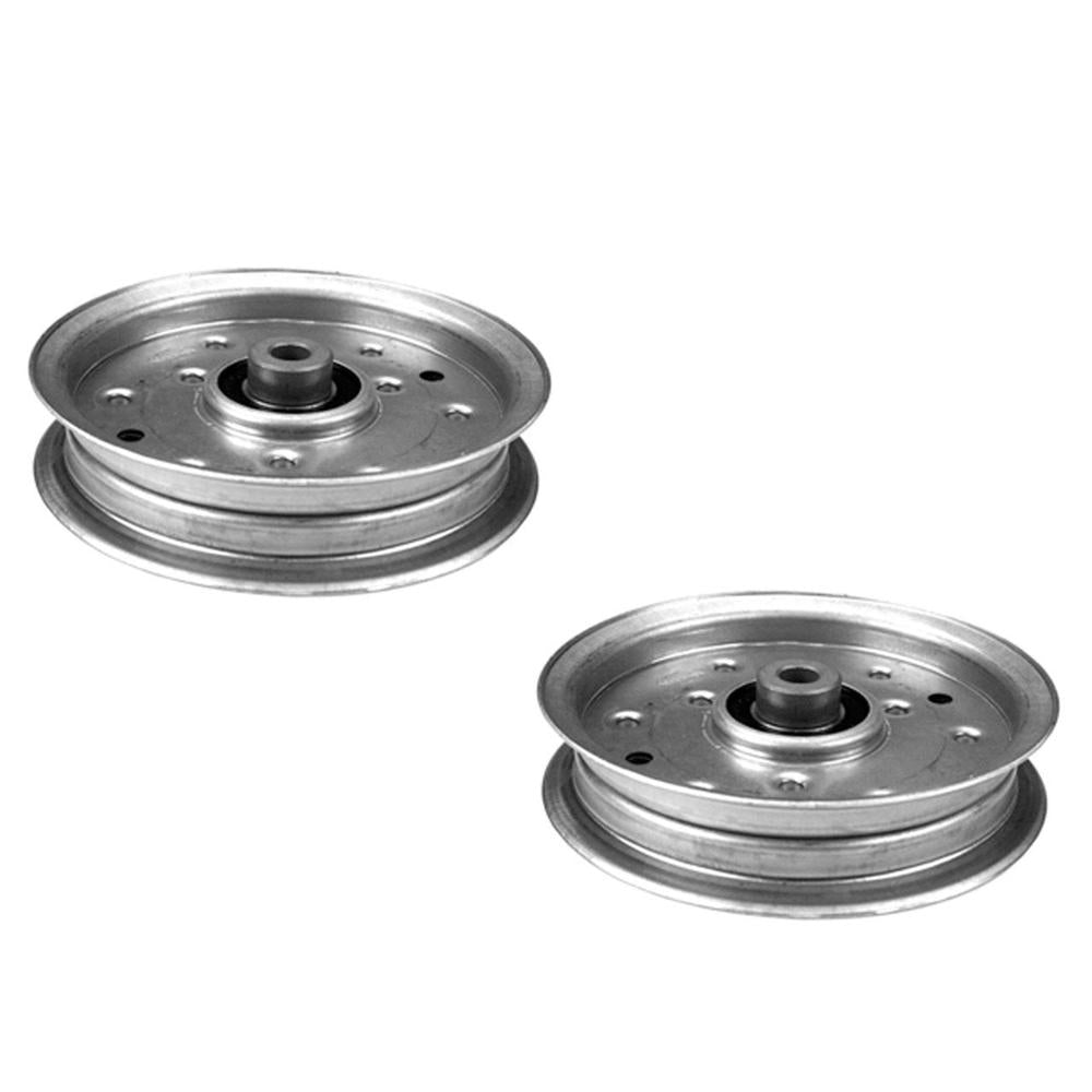 Qty 2: Flat Idler Pulley (Silver Zinc Coated)
 Fits MTD Replaces 753-08068