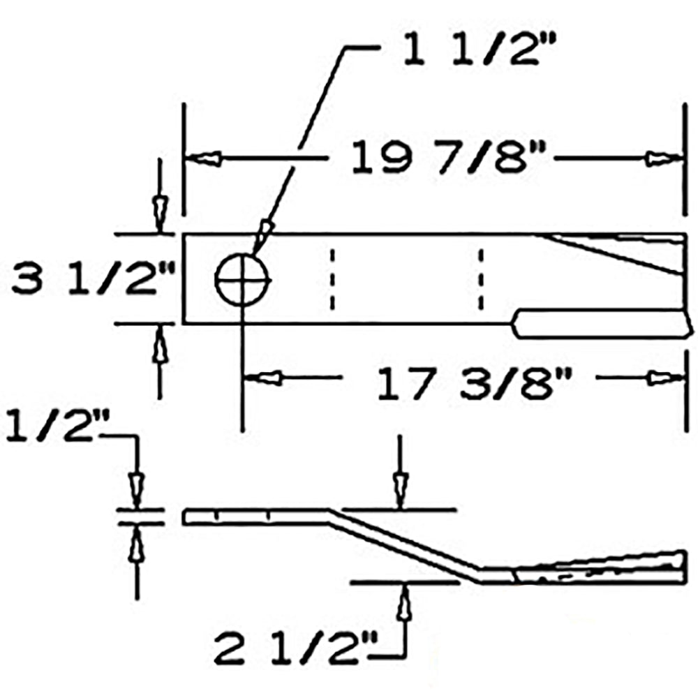 (2) Blades 20" x 3.5" x 0.5" w/ 1.5" Hole CW for Servis Rhino Rotary Cutters