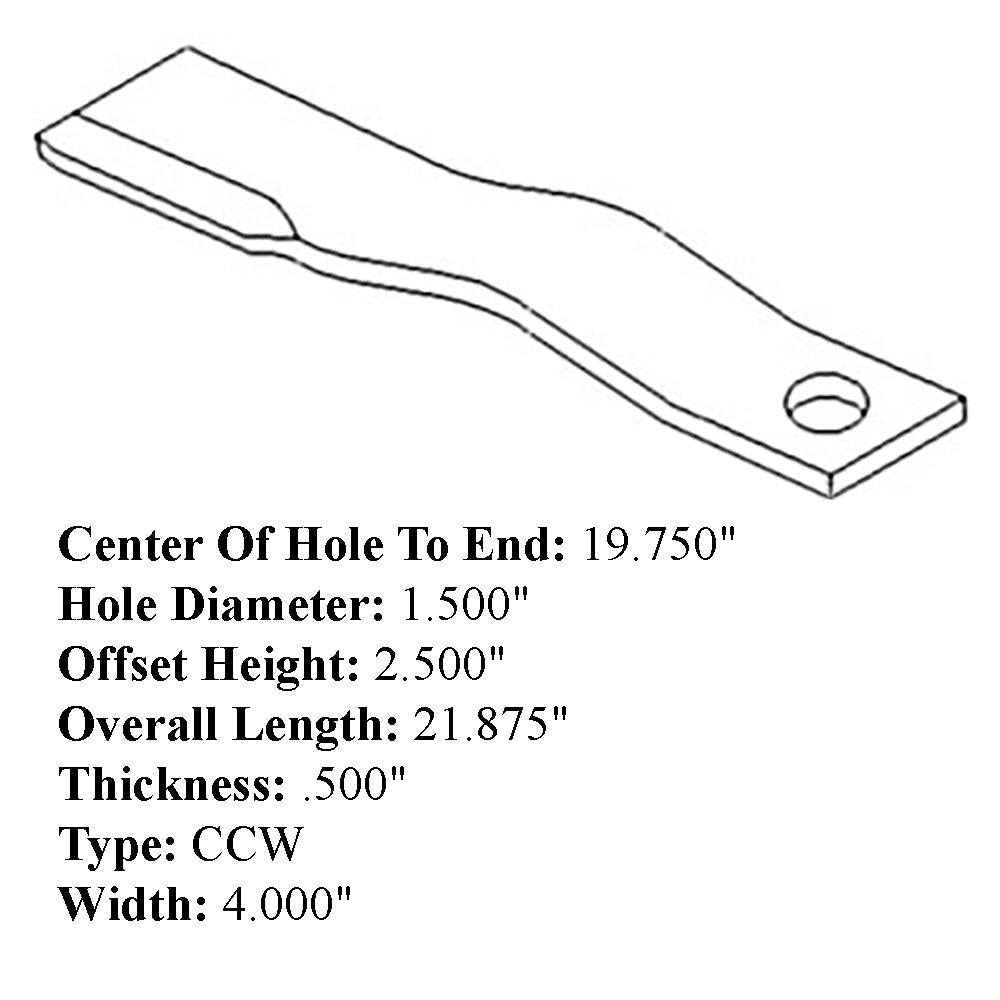 Rotary Cutter Blade Offset CCW Lift Fits John Deere 737 2018 709 1008 1508 1018