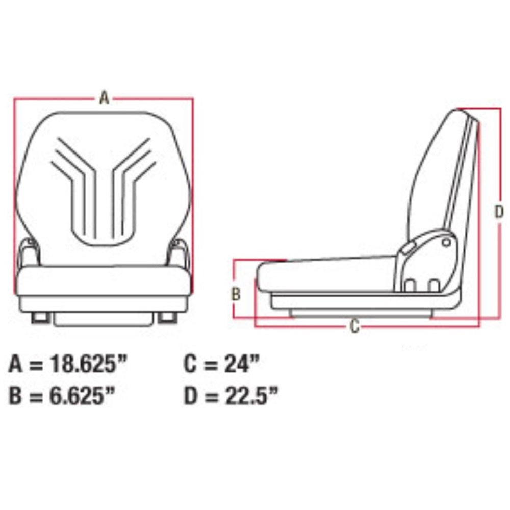 MSG75GBLV-ASSY Grammer Seat Assembly Black Vinyl
