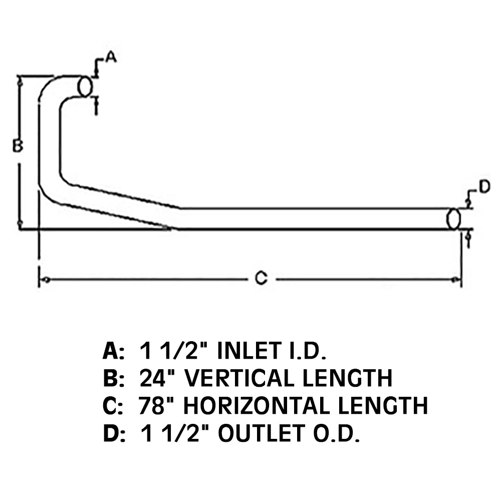 R1613 Exhaust Pipe - Fits Ford NAA / Jubilee