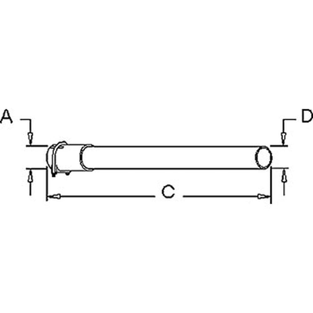 NAA5255E New Tailpipe Fits Ford Tractor  501 1.5" I.D. 1.5" O.D. 37" Long