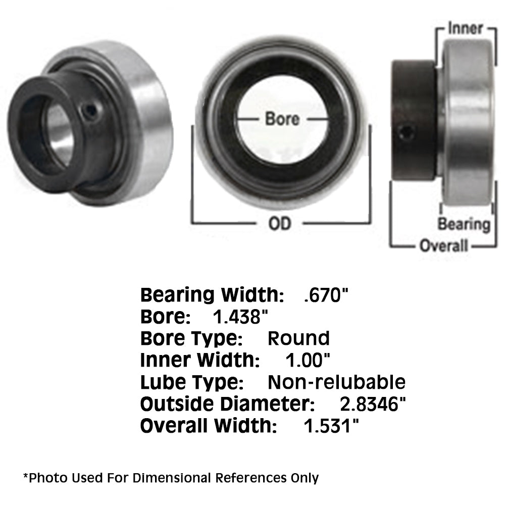 NPC107RPC Tractor Non-Relubri Fits CATable Cylindrical Ball Bearing w Collar