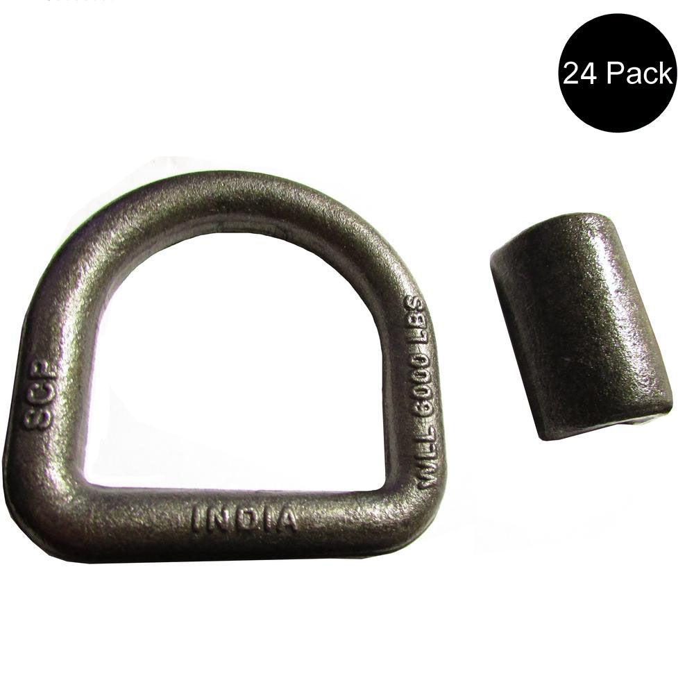 (24 pk) 5/8" Weld On D-Ring 4x4 Recovery Tow Truck Equipment Trailer 18K Rating