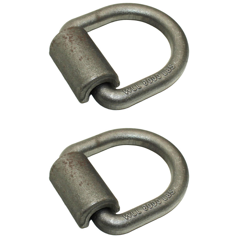 2 Forged 5/8" Dia. D-Rings w/ Weld-On Clip 6000 Lbs Flatbed Trailer Towing Tow