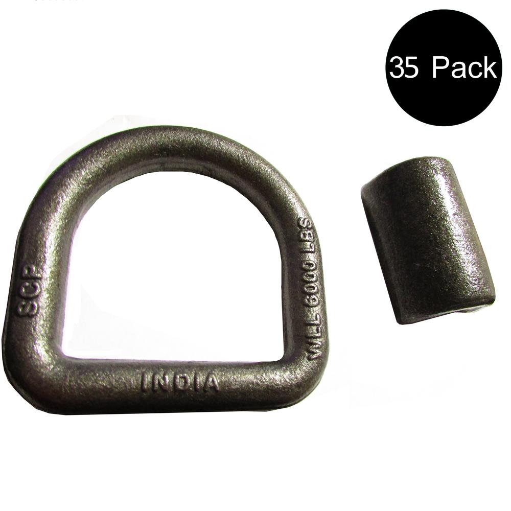 (35) 5/8" D-Ring Weld-On Flatbed/Trailer Ratchet Strap Cargo Tie-Down Anchors