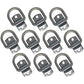 Set of 10 Forged Bolt-on 1/2" D-Rings Truck Trailer Tie-Down Rope Chain D Ring