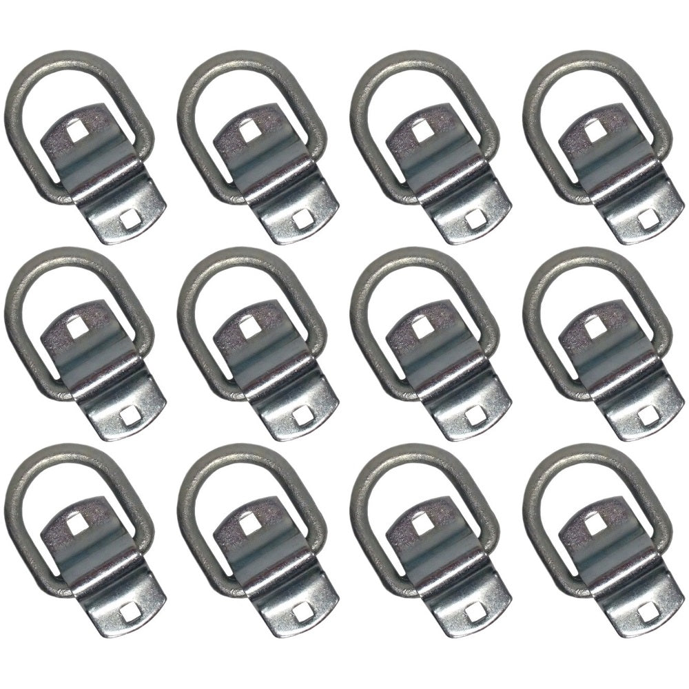 Qty 12: 1/2" Bolt-on D-Ring & Clip Fits Universal Replaces DR050-SC