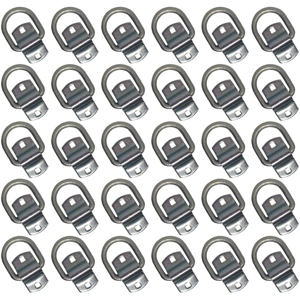 Qty 30: 1/2" Bolt-on D-Ring & Clip Fits Universal Replaces DR050-SC
