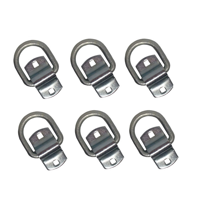 Qty 6: 1/2" Bolt-on D-Ring & Clip Fits Universal Replaces DR050-SC