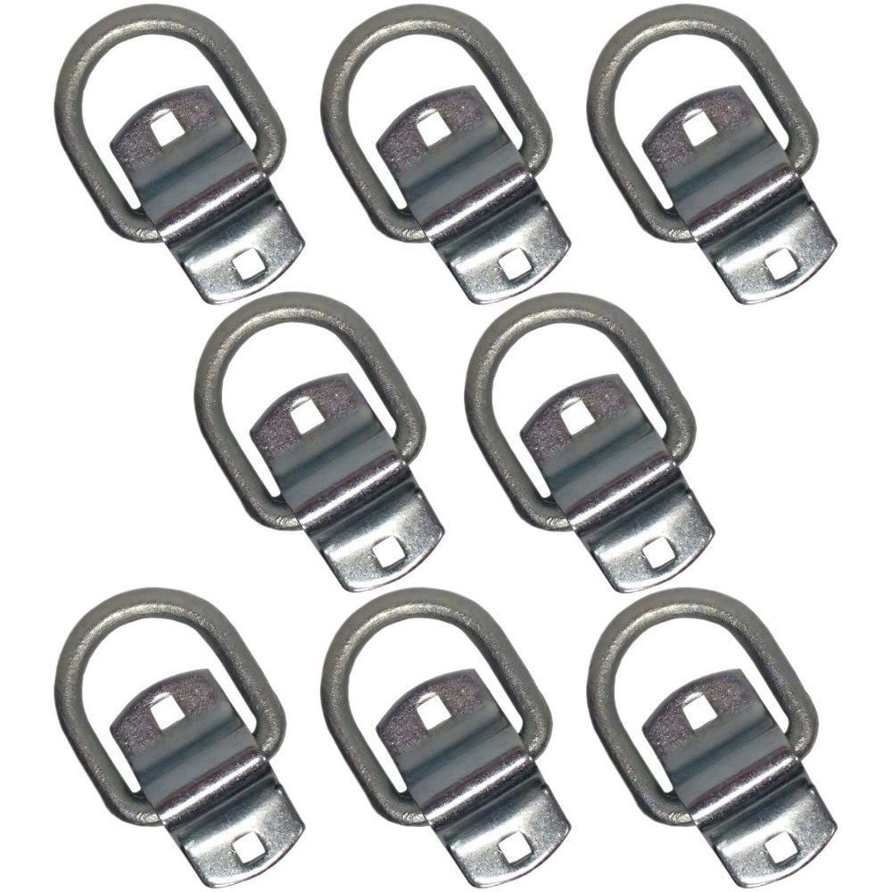 8 Bolt-on 1/2" D Rings Flatbed Truck Trailer Tie Down Rope Chain Strap D-Ring