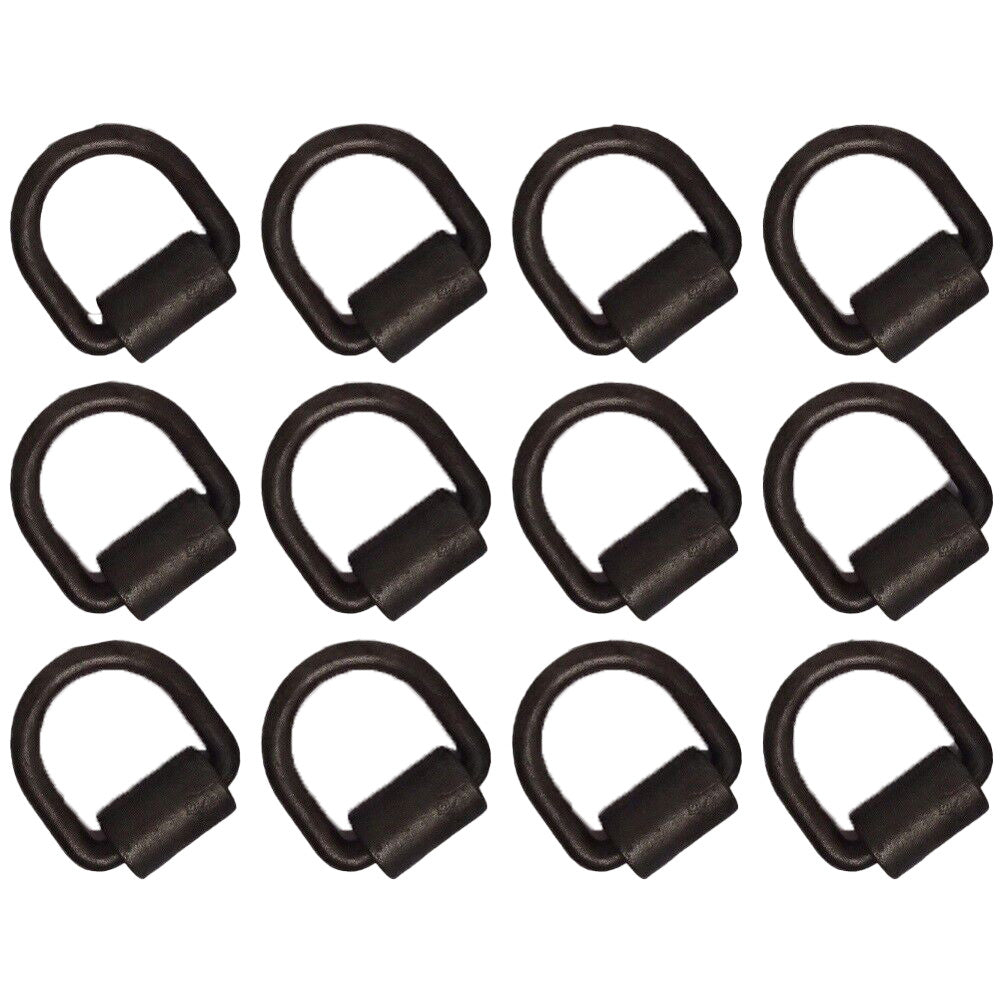 (12 Pack) 1/2" Heavy Duty Weld-On Forged D Ring 10,000 Lbs