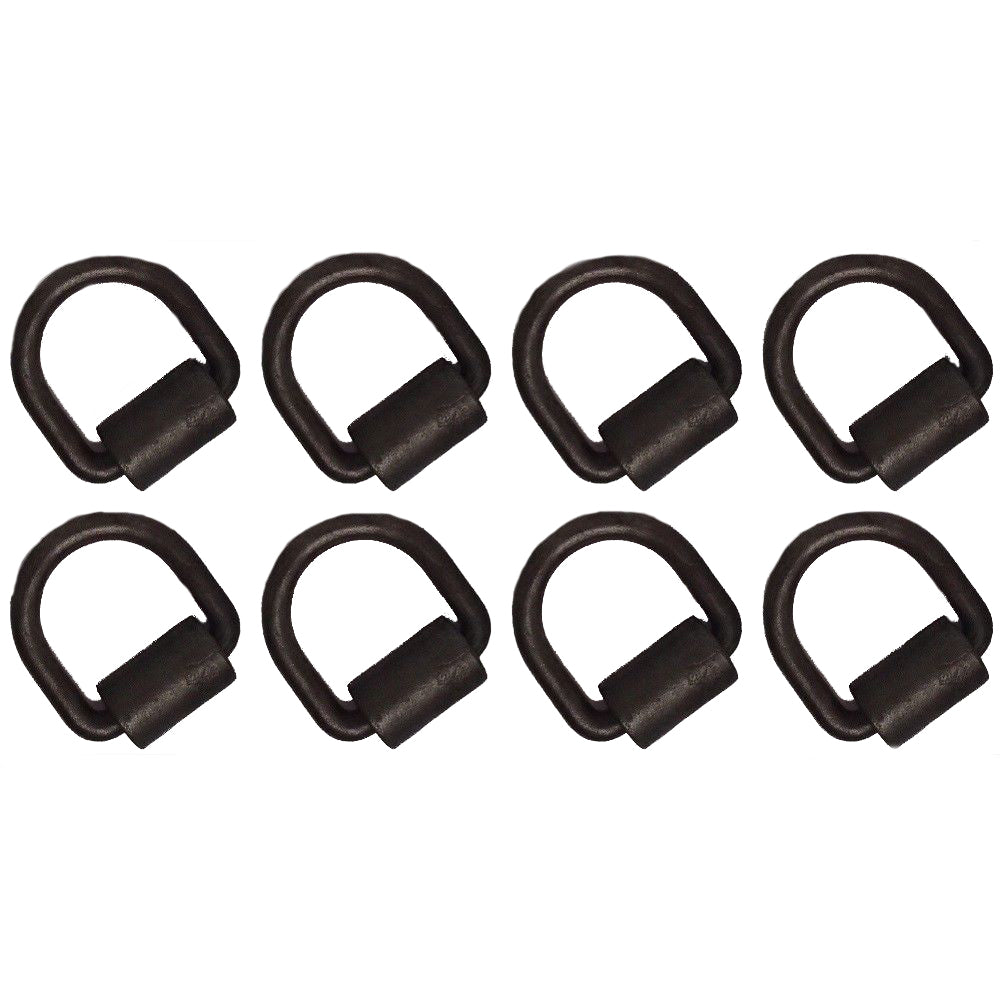Set of (8) 1/2" Weld-on D Ring Anchor Point Tie down Flatbed Truck Trailer Cargo