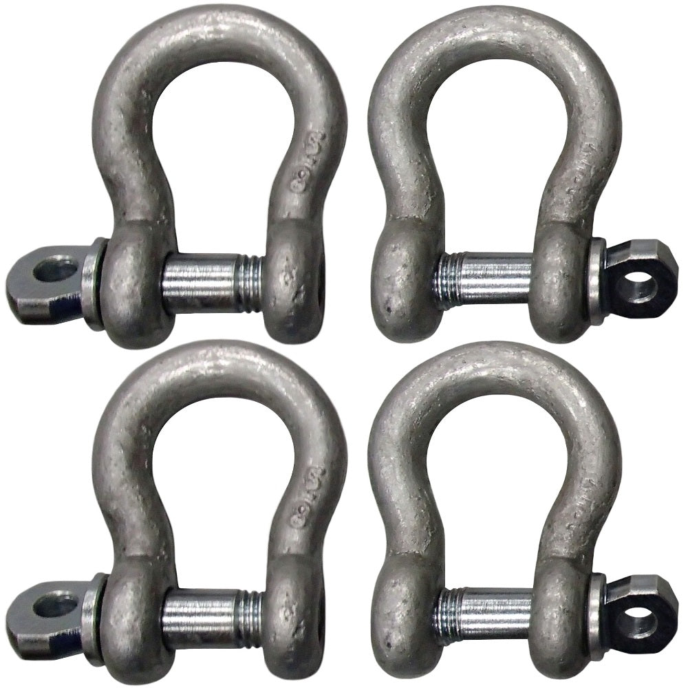 (4) 3/4" Shackle Clevis D-Ring with Screw Pin Anchor Chain Rope Cable Rigging