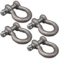 (4) 3/4" Shackle D Ring & Screw Pin Tow Chain Anchor Cable 4x4 Off-Road Recovery