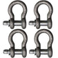 (4) 3/4" Shackle D Ring & Screw Pin Tow Chain Anchor Cable 4x4 Off-Road Recovery