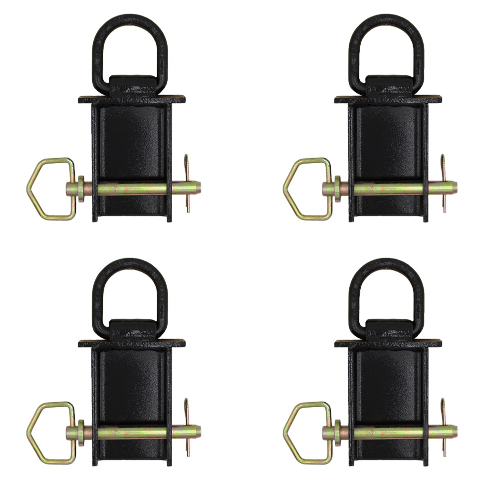 (4) 1/2" Thick D-Ring Pocket Tie Downs Removable 12,000 MBS for Stake Pockets