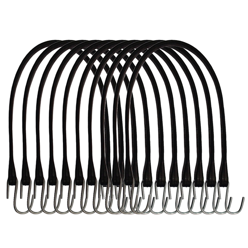 10 pcs 21" Rubber Straps Tarp Bungee Steel "S" Hooks Tie Down Cord Trailer Truck