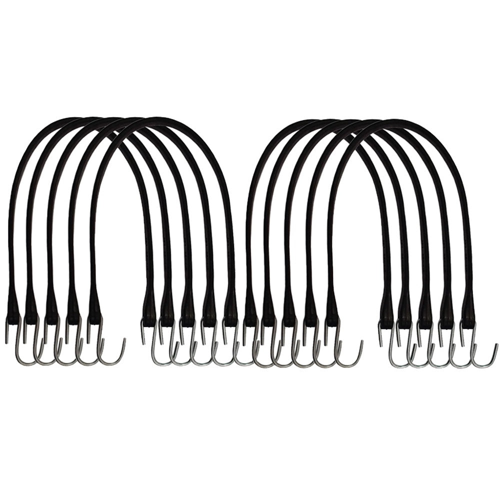 10 PACK 21" Heavy Duty Tarp Straps Tie Down Bungee Cords S-Hook Boat Covers