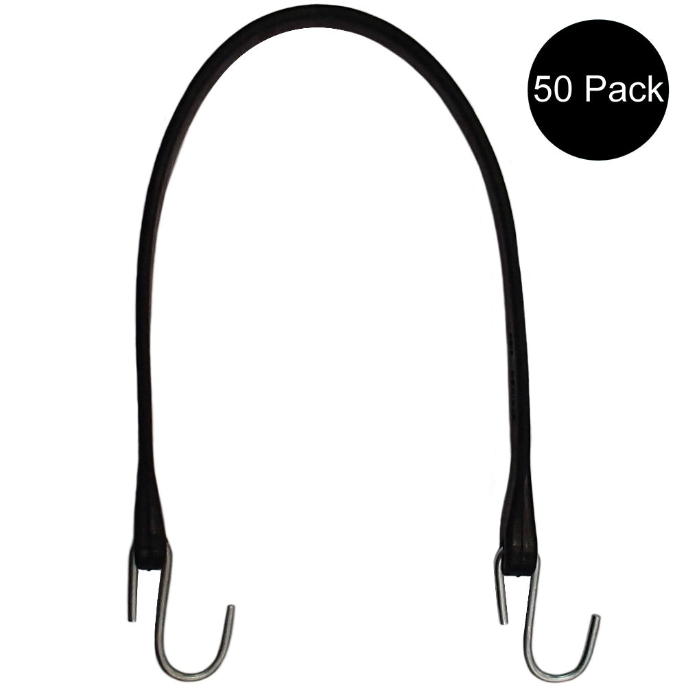 (50) 21" Black RUBBER TARP STRAPS Flatbed Truck Trailer Bungee Cord Tire Chains
