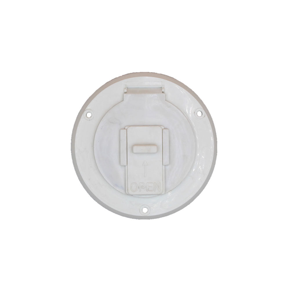 White Electric Power Cord Hatch Cover For RV Travel Trailer Pop Up RV011