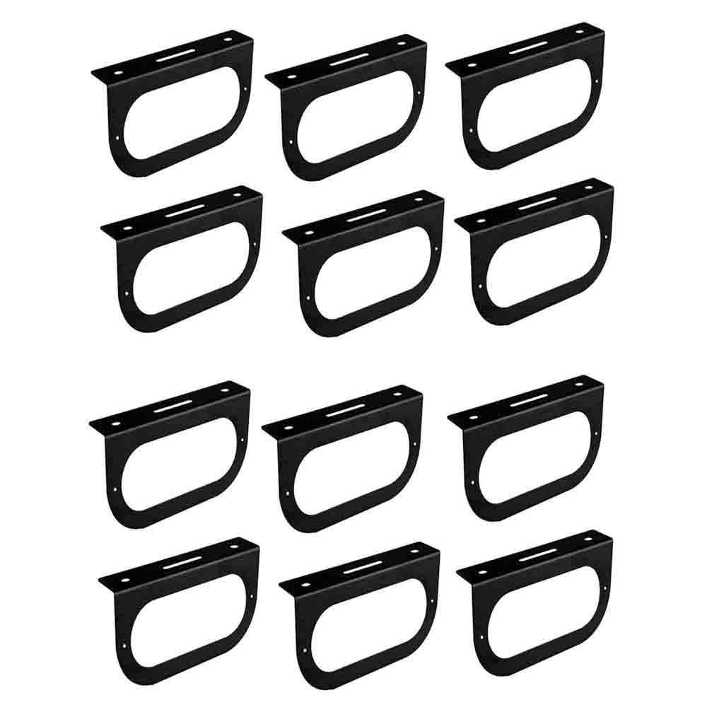 (12) MOUNTING BRACKETS for 6" Oval Tail Light Powder Coated Trailer RV Optronics