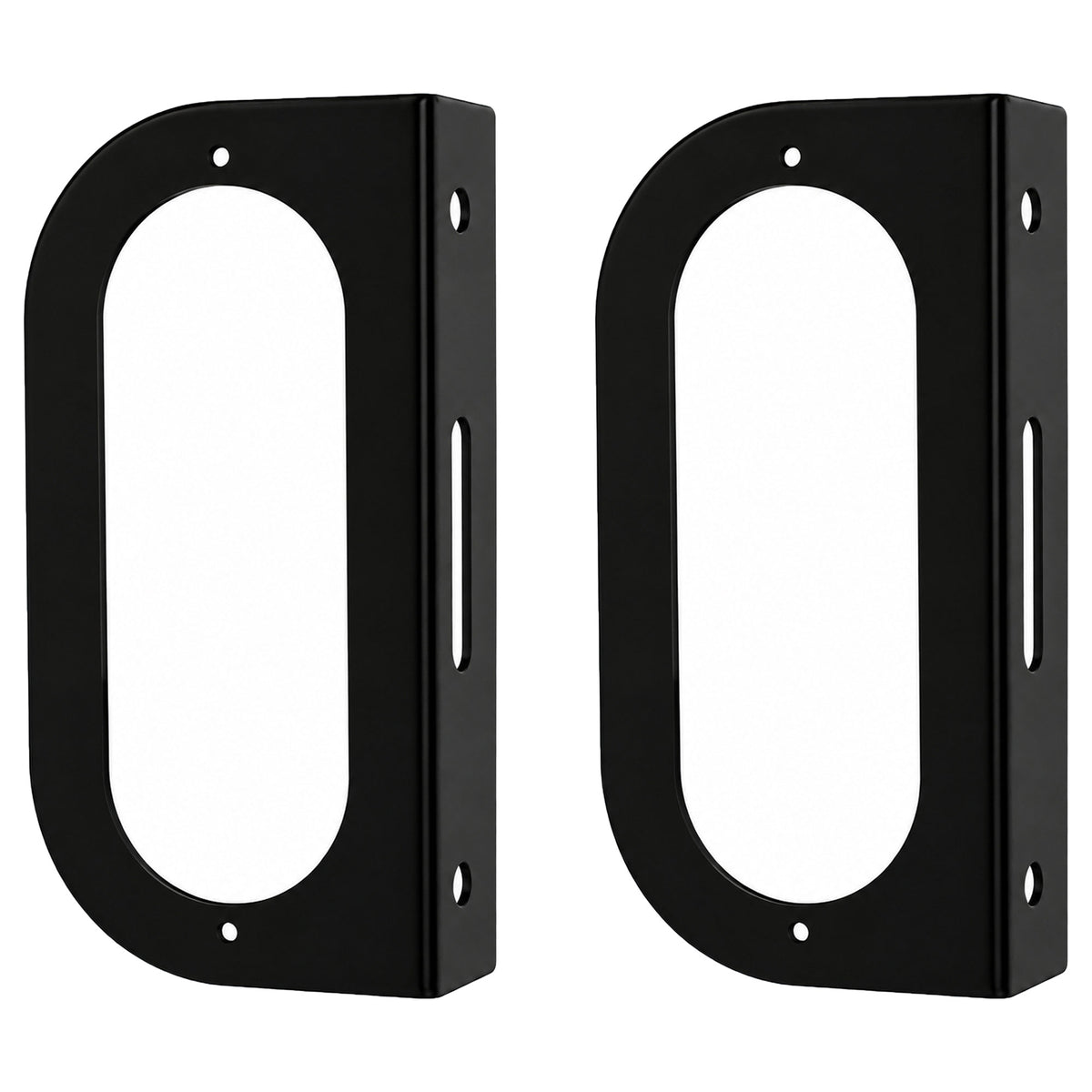 (2) Black Mounting Bracket for 6" Oval Light Powder Coated Trailer RV Optronics