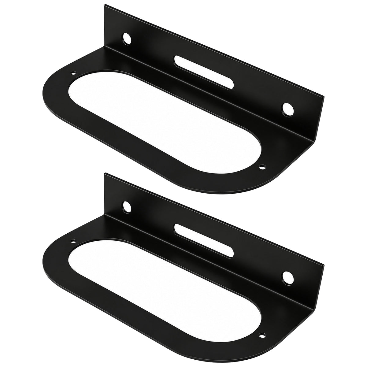 (2) Black Mounting Bracket for 6" Oval Light Powder Coated Trailer RV Optronics