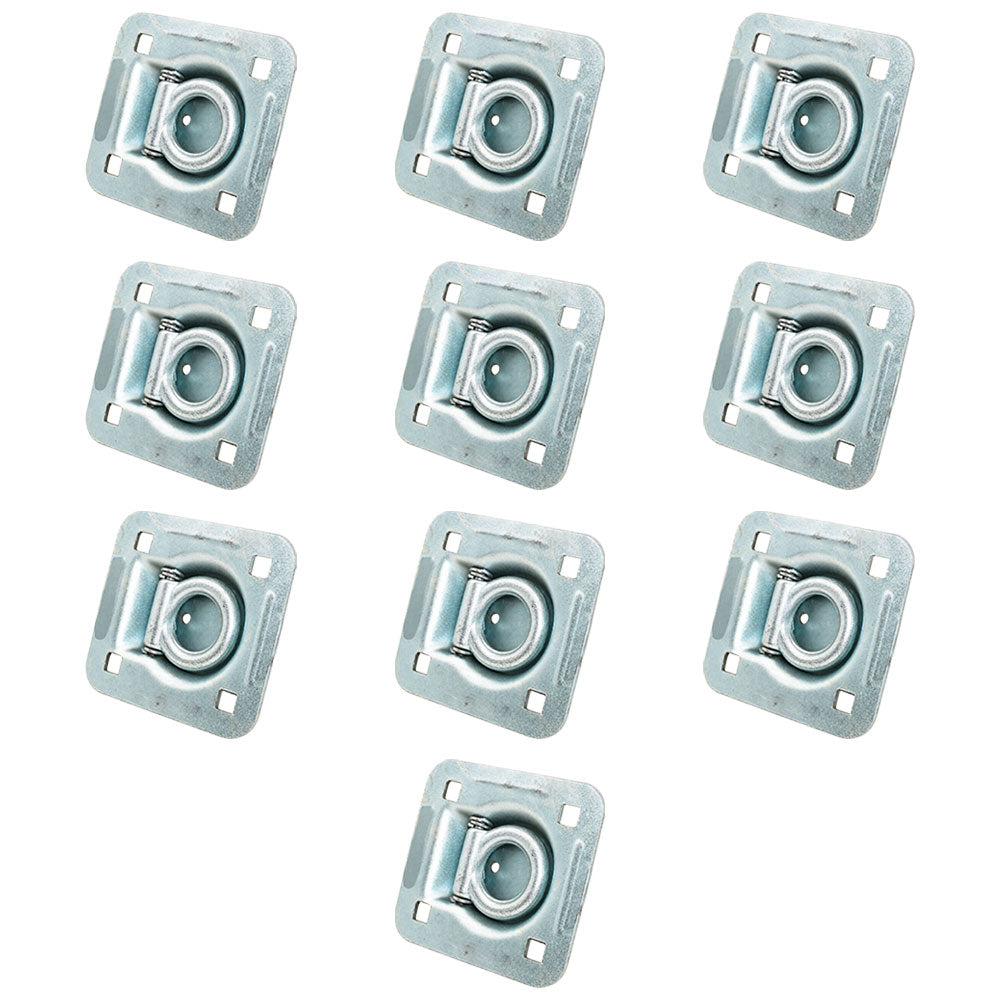 10 pk Flush Mount Recessed Ring Trailer Cargo Tie Down Control D-Rings 6000 lbs. COLOR MAY VARY