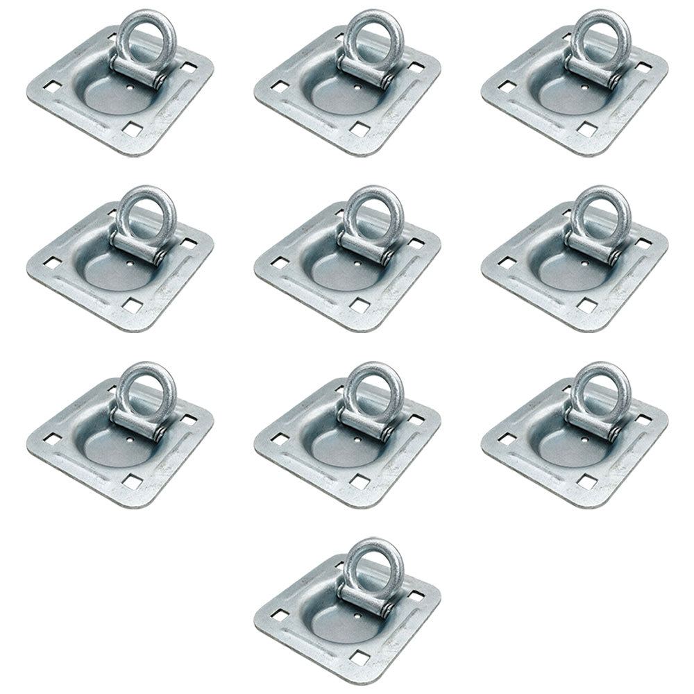 10 pk Flush Mount Recessed Ring Trailer Cargo Tie Down Control D-Rings 6000 lbs. COLOR MAY VARY