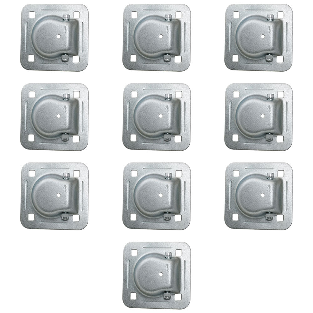 10 pk Flush Mount Recessed Ring Trailer Cargo Tie Down Control D-Rings 6000 lbs. COLOR MAY VARY