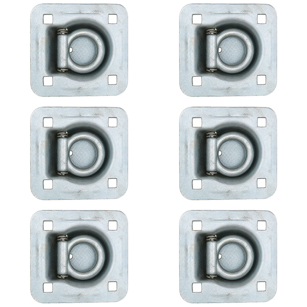 Pack of 6 Truck Trailer Ring Tie down 6,000 lb. Capacity Recessed D-Rings