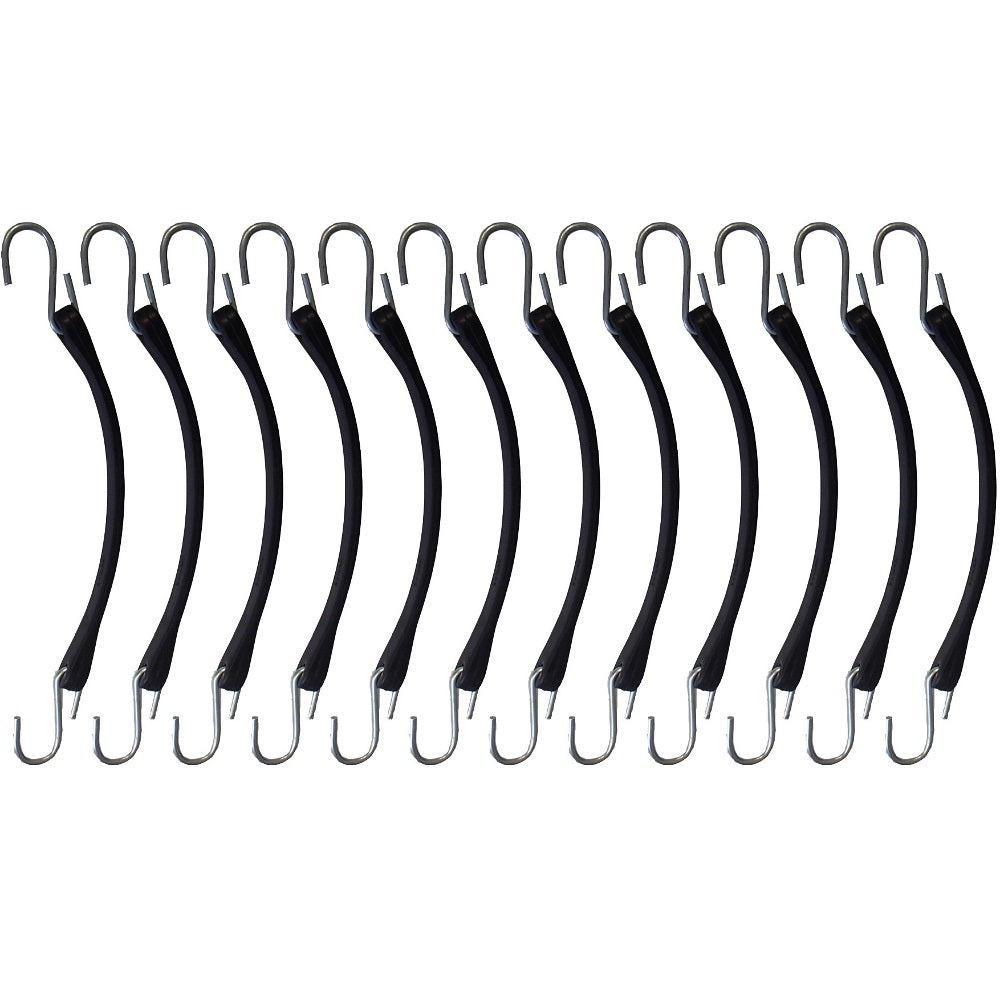 (12) Flatbed Truck Trailer Tarp Tie Down 9" Natural Rubber Bungee Cord Strap