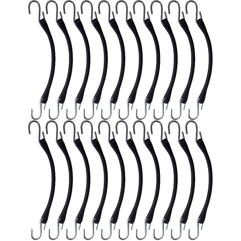 (20) 9" Heavy Duty Natural Rubber Tarp Strap Tarp Tie Downs Straps & Bungees