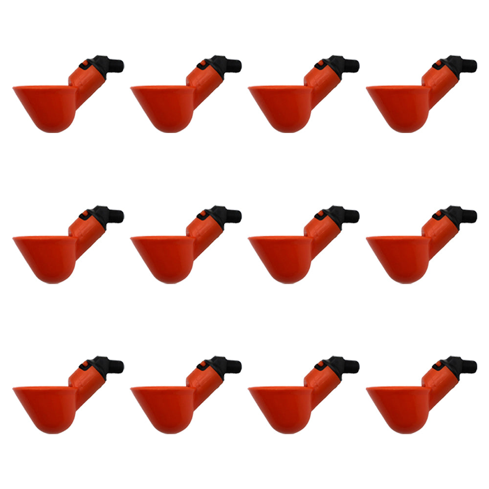 12 Pack Automatic Waterer Drinker Cups For Chicken Coop Poultry Chook Bird Water