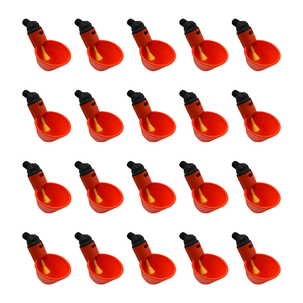 20 Pack Poultry Chicken Water Drinking Cups Feeder Hen Quail Automatic Drinker