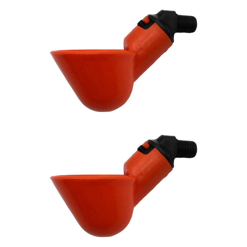 2 Automatic Waterer Drinker Cups Chicken Coop Poultry Chook Bird Turkey Drink