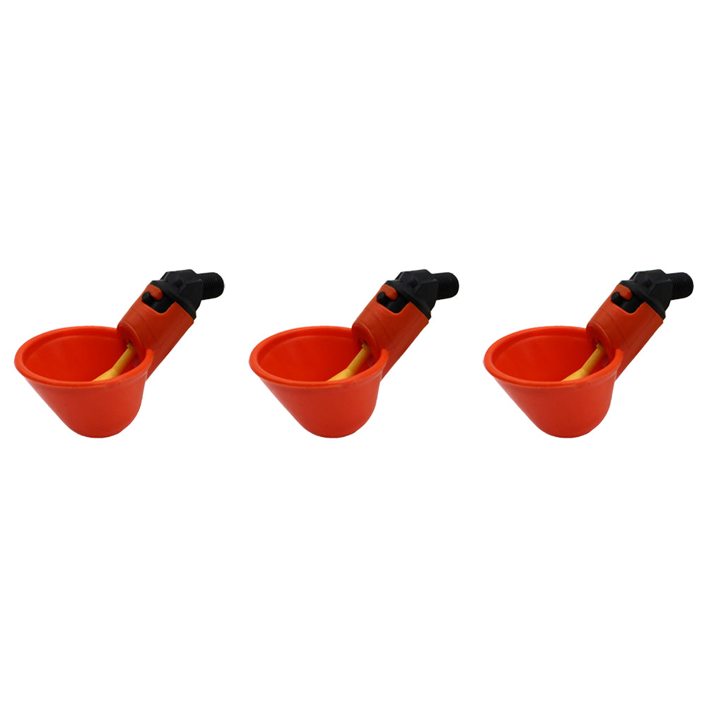 3 Automatic Waterer Drinker Cups Chicken Coop Poultry Chook Bird Turkey Drink