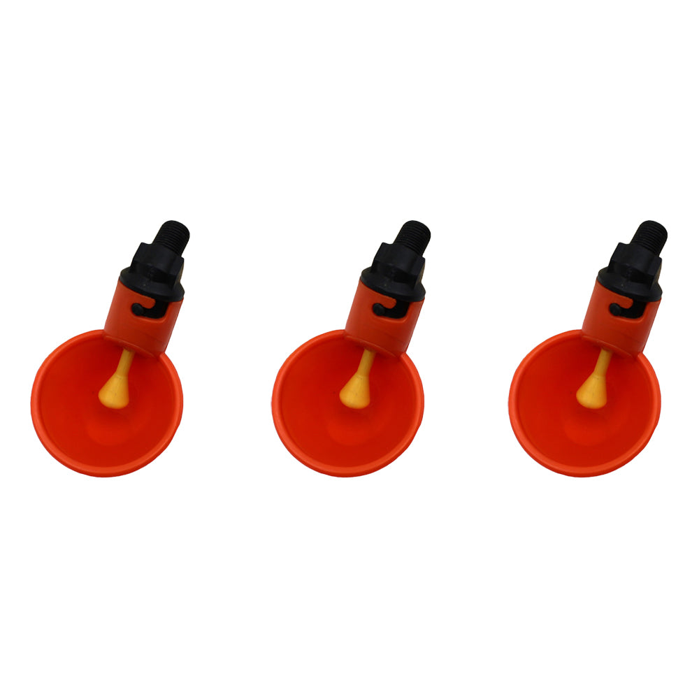 3 Automatic Waterer Drinker Cups Chicken Coop Poultry Chook Bird Turkey Drink
