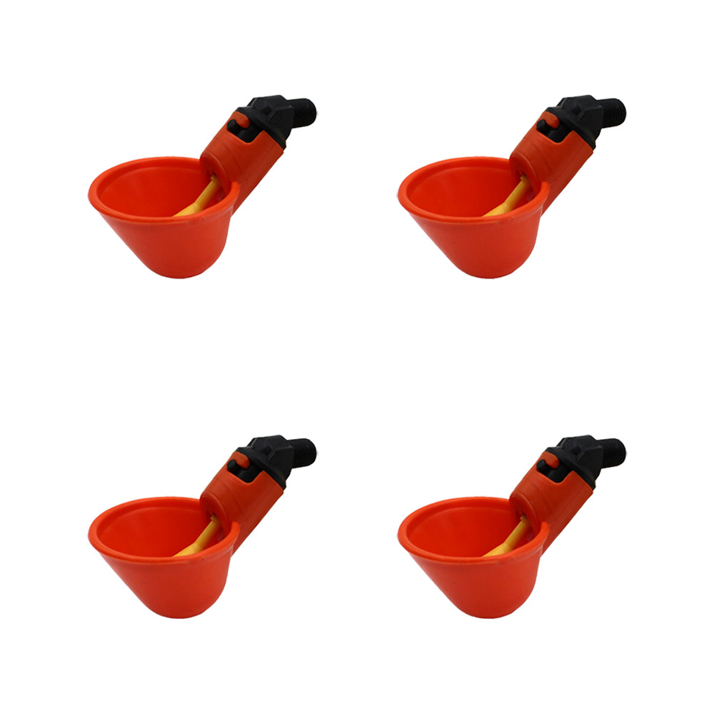 Four Automatic Drinker Cups Backyard Poultry Chicken Birds Flock Watering System