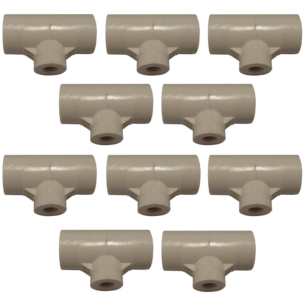 10 PVC 1/2" Tee Fittings for Hen/Poultry Drinker Waterer Cups & Nipples