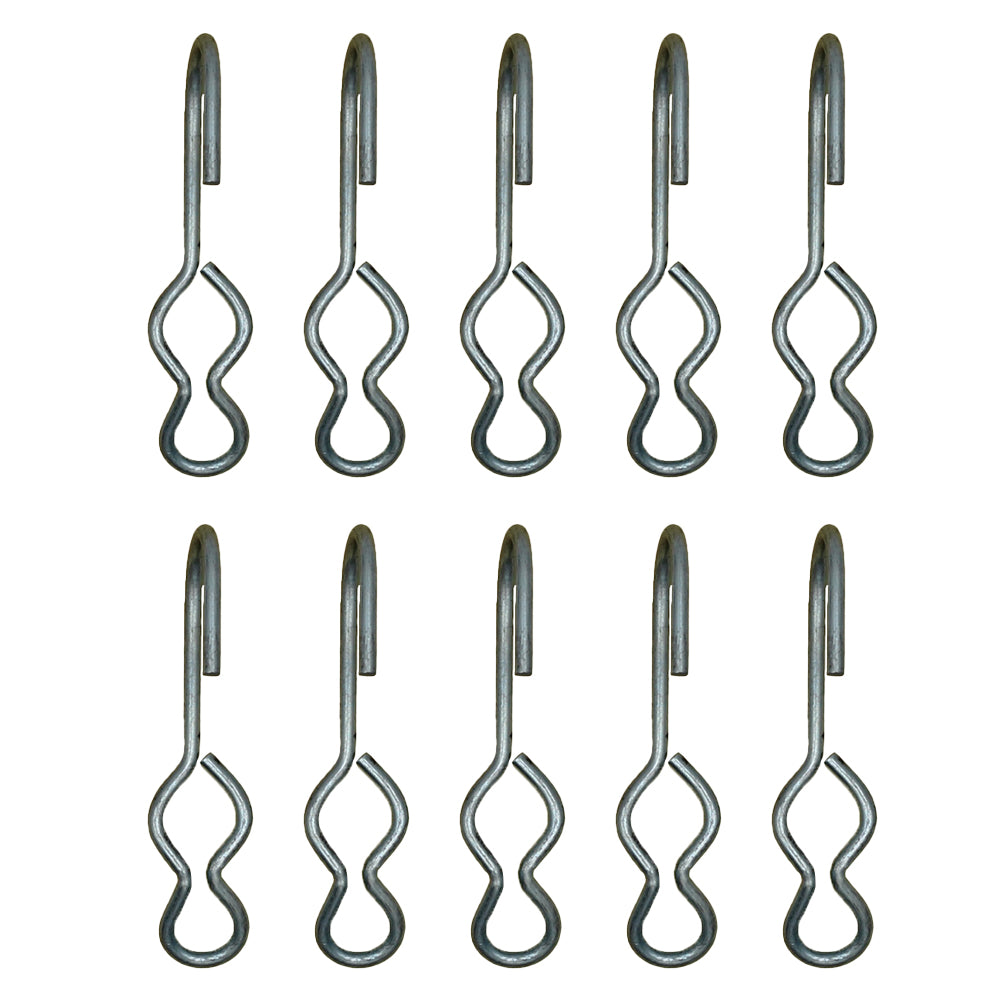 SJ Hooks 10 Piece Set Steel Construction for Rope Shock Cord Bungee Cord