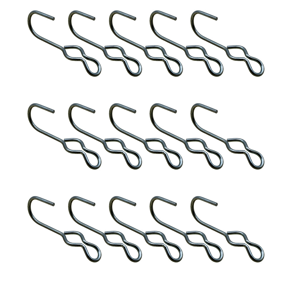 SJ Hooks 15 Piece Set Steel Construction for Rope Shock Cord Bungee Cord TRRSJ