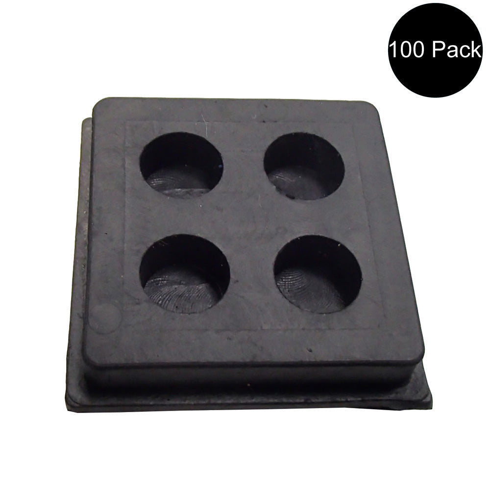 Set of (100) 2" x 2" x 3/4" Anti Vibration Heavy Duty All Rubber Isolation Pads