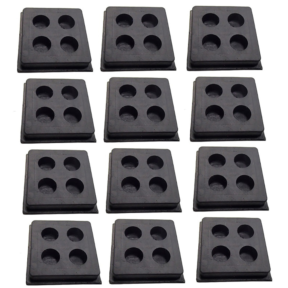 Set of (12) 2" x 2" x 3/4" Anti Vibration Heavy Duty All Rubber Isolation Pads