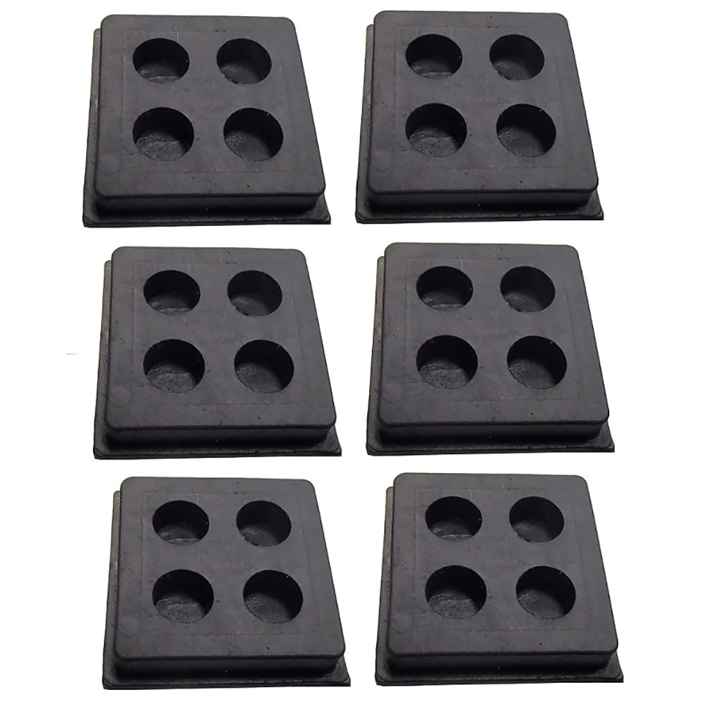 6 Pack Rubber Anti Vibration Pads 2 x 2 x 3/4" Air Compressor Isolation Pad HVAC